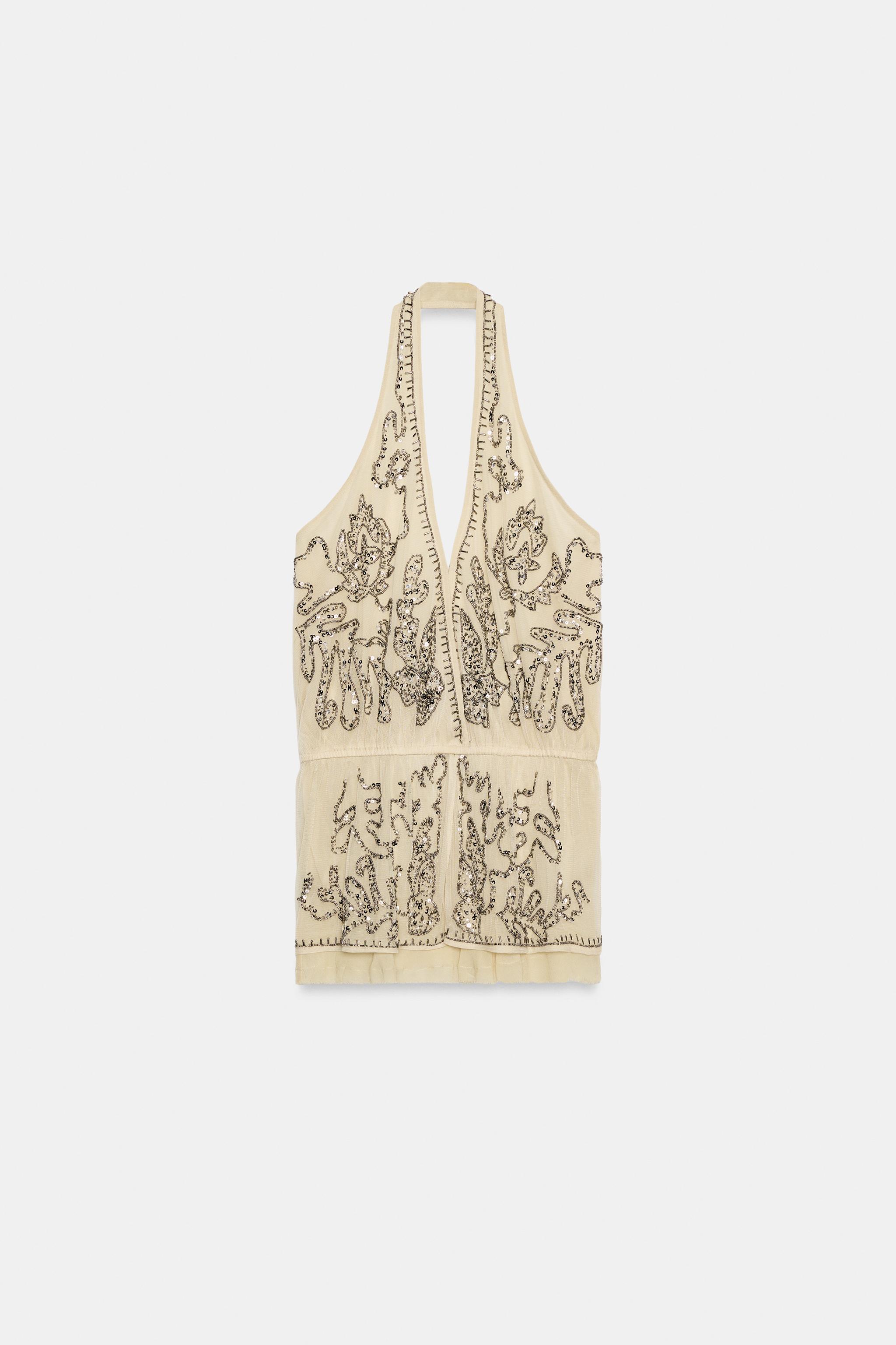 ZW COLLECTION LIMITED EDITION EMBROIDERED HALTER TOP